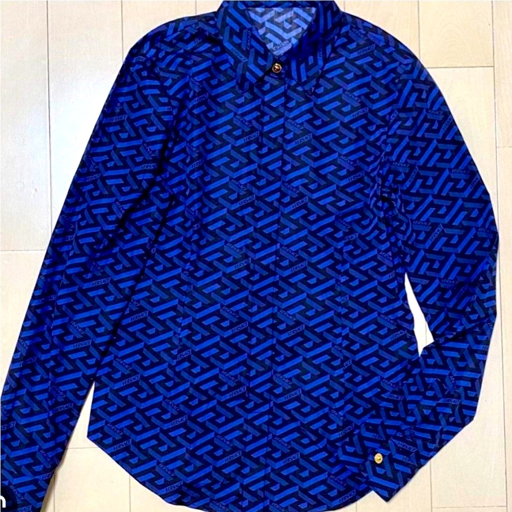 Authentic Versace La Greca print blouse